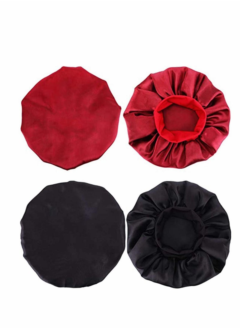 Excefore - 2 Pieces Soft Satin Head Scarf Sleeping Cap Bonnet Headwear Head Cover Turbans for Women - Image 1