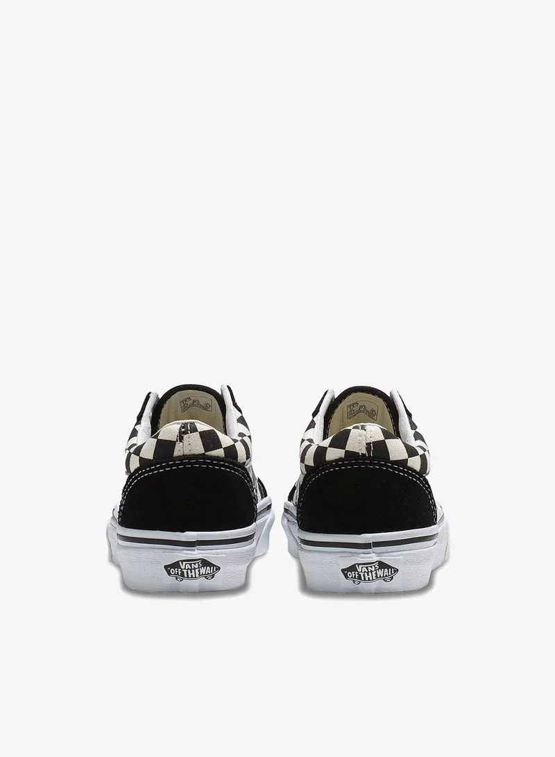 Vans Black Kids' Old Skool Checkerboard Shoes  | Best Price UAE