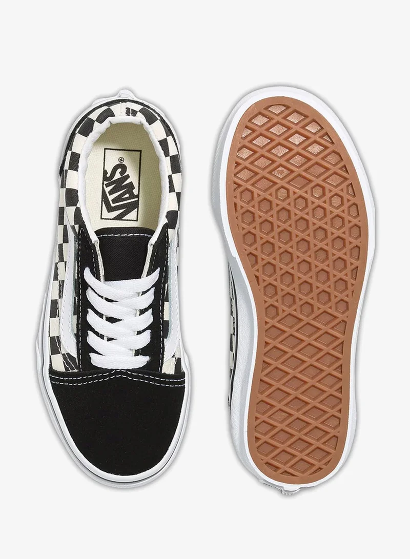 Vans Black Kids' Old Skool Checkerboard Shoes  | Best Price UAE