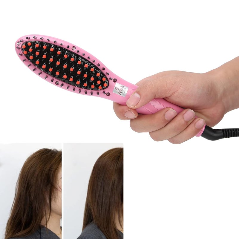 woobles Hair Straightener Brush Negative Ion Hair Styling Brush Wet Dry Dual Purpose Prevent Static Electricity Hair Salon Comb(US) - Image 3