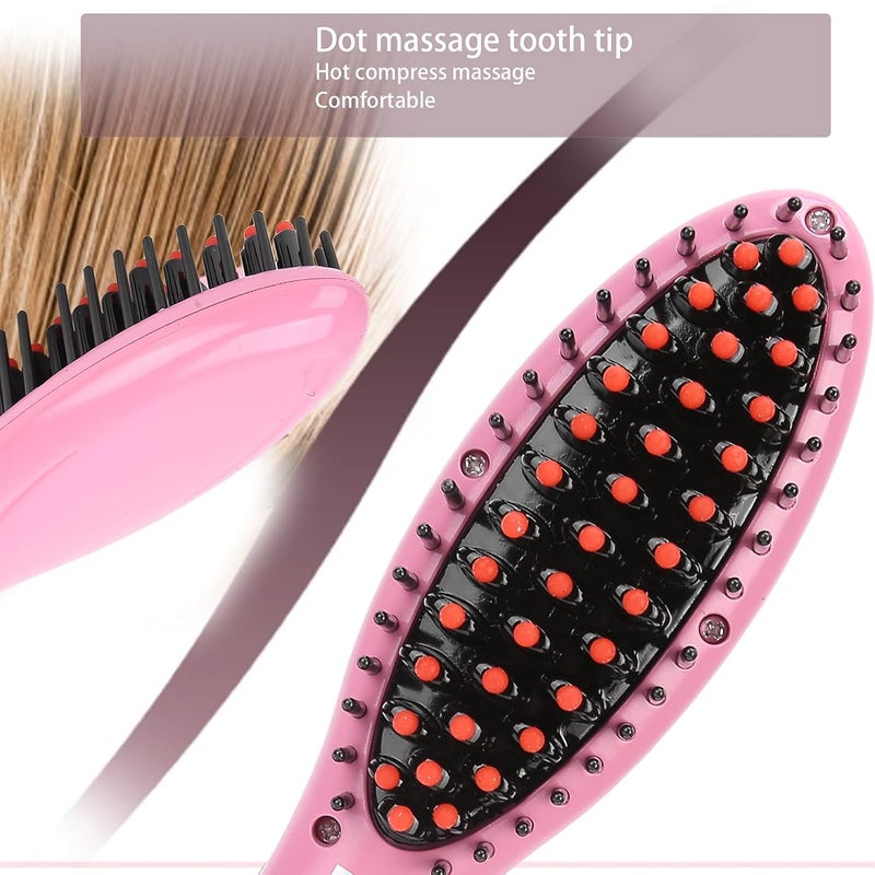 woobles Hair Straightener Brush Negative Ion Hair Styling Brush Wet Dry Dual Purpose Prevent Static Electricity Hair Salon Comb(US) - Image 5