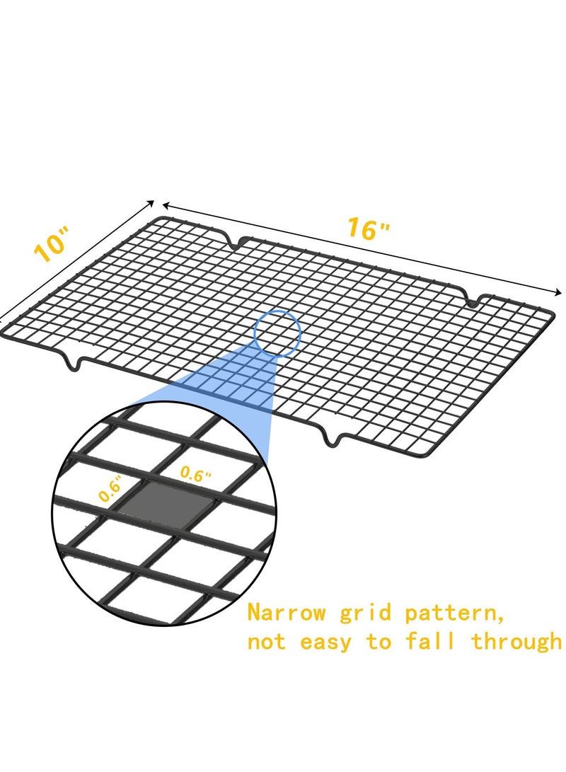 Barakah رفوف خبز غير لاصقة، عبوة 2 41 × 26 سم شبكات طهي وتبريد ثقيلة-duty، مثالية للشواء، الشواء، التجفيف - Image 2