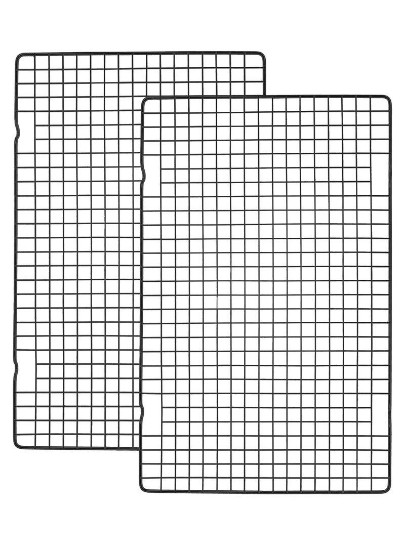 Barakah رفوف خبز غير لاصقة، عبوة 2 41 × 26 سم شبكات طهي وتبريد ثقيلة-duty، مثالية للشواء، الشواء، التجفيف - Image 1