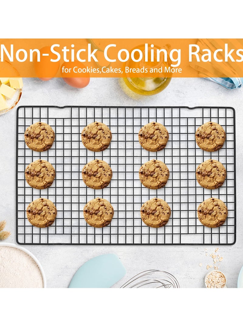 Barakah رفوف خبز غير لاصقة، عبوة 2 41 × 26 سم شبكات طهي وتبريد ثقيلة-duty، مثالية للشواء، الشواء، التجفيف - Image 4