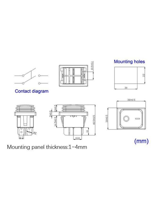 Gebildet 4pcs 12V 24V 20A Waterproof Rocker Toggle Switch with LED Indicator, 4 Pin 2 Position DPST ON-Off Switch for Car Truck Motorcycle Boat Marine (Red Yellow Blue Green) - Image 5