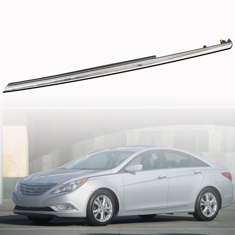 Generic Left Driver Upper Chrome Molding Garnish Trim Replacement for Sonata 2011 2012 2013 2014  - Image 1