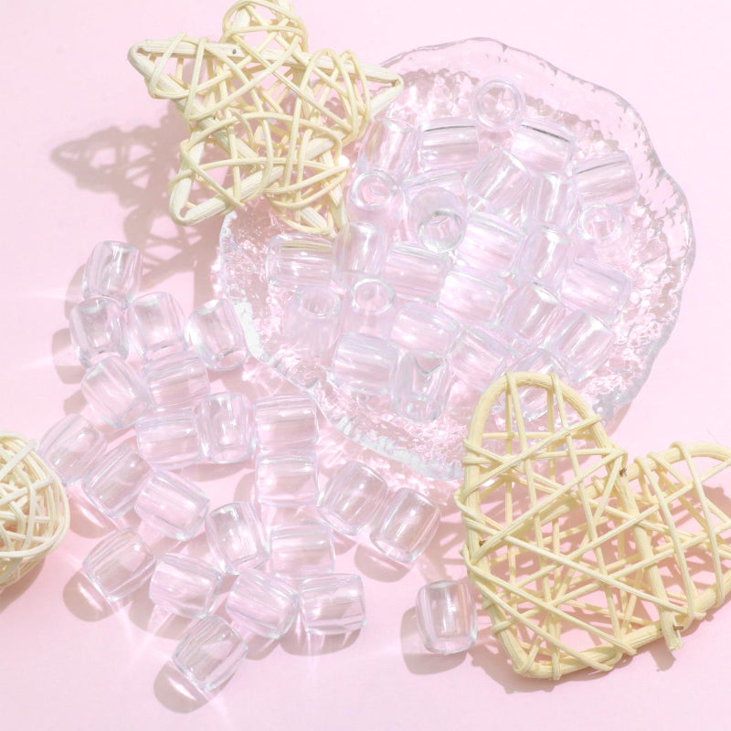 VENOFEN 50PCS Clear Hair Beads for Braids Loc Jewelry Dreadlock Beads Accessories Cute Acrylic Bead Hair Decoration for Girls and Women - Image 2
