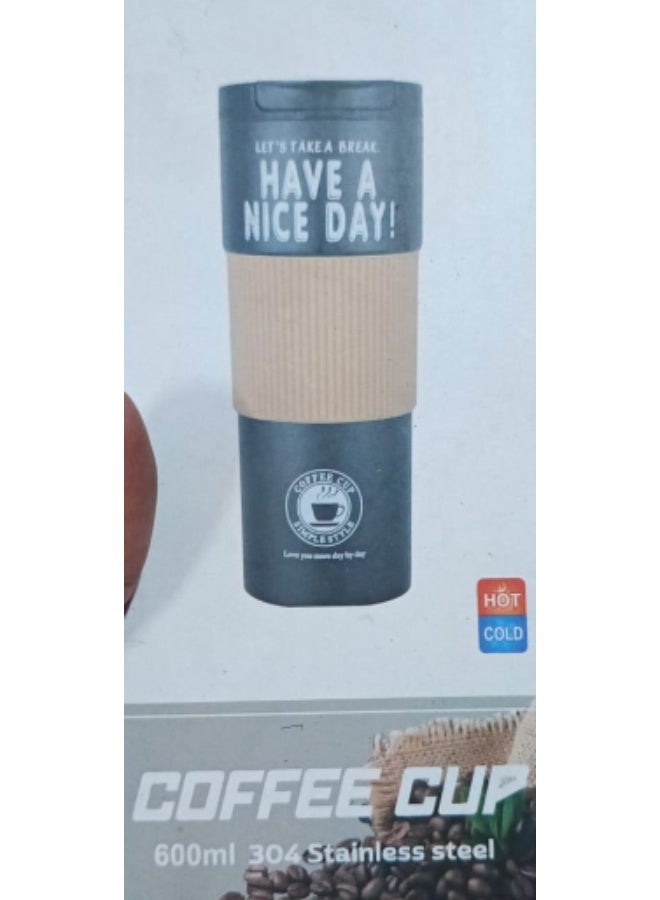 نورميل كوب قهوة سعة 600 مل بطباعة "Have A Nice Day" – كوب سفر معزول من الستانلس ستيل 304 - Image 4