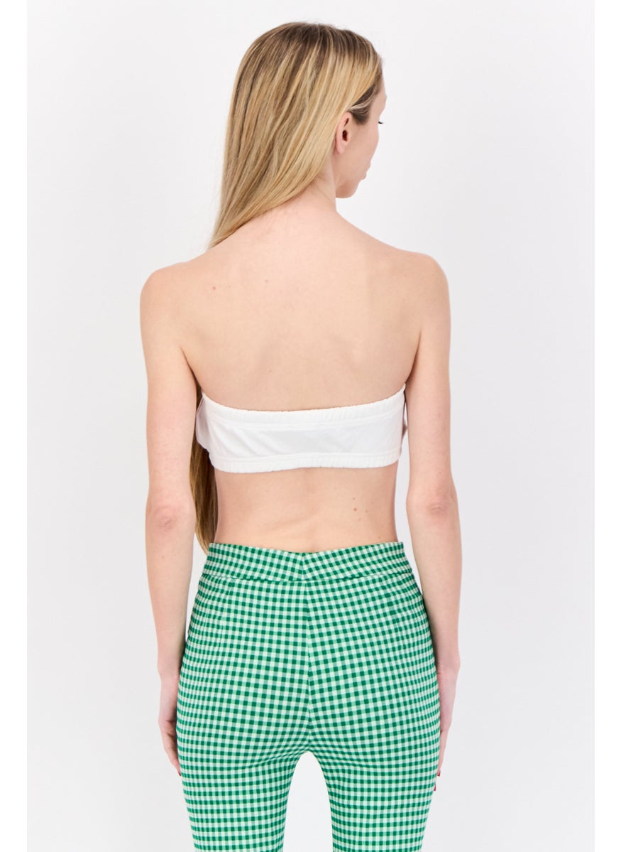EVERLAST - Women Straight Across Strapless Brand Logo Tube Top, White - Image 1