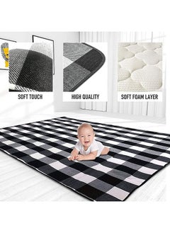 Arabest Picnic Blanket 200 * 200cm Extra Large Waterproof and Foldable, 3-Layer Outdoor Blanket for 6 to 8 Adults,For Camping, Park, Beach, Grass, Indoors (Black and White)  - Image 4