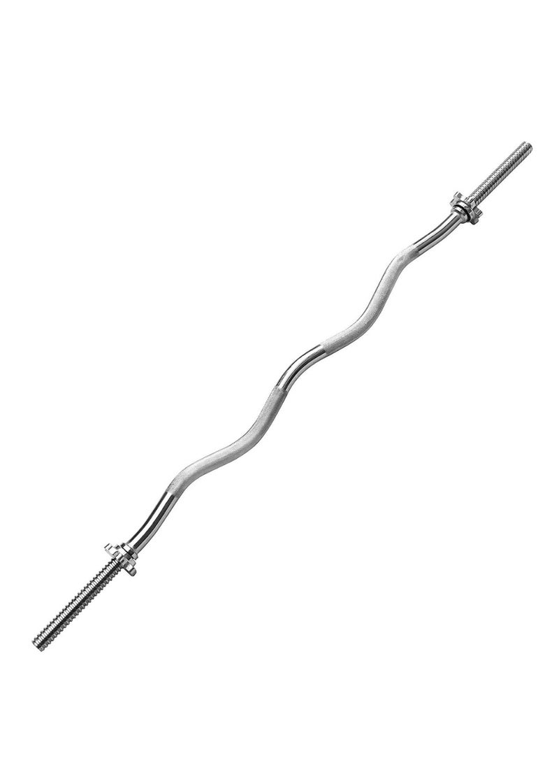 Spall Curl Barbell Bar – 47" Chrome-Plated Steel Curling Bar with Spin-Lock Collars for Biceps, Triceps, and Upper Body Strength Training - Image 1