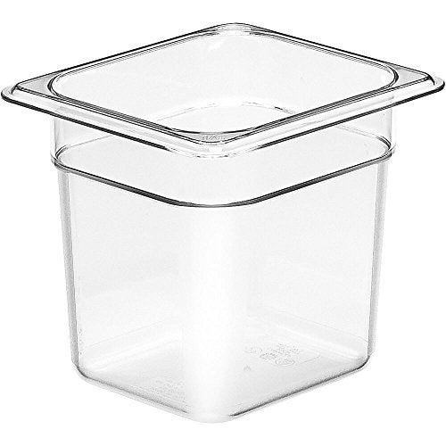 Cambro Camwear Food Pan, Plastic, 1/6 Size, 6'' Deep, Polycarbonate, Clear, NSF (6 Pieces/Unit), Pack of 6 - Image 3