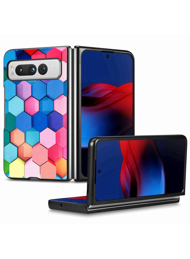 اس-توب جراب لهاتف Google Pixel Fold برسومات ملونة من الجلد وغطاء خلفي للهاتف - Image 1