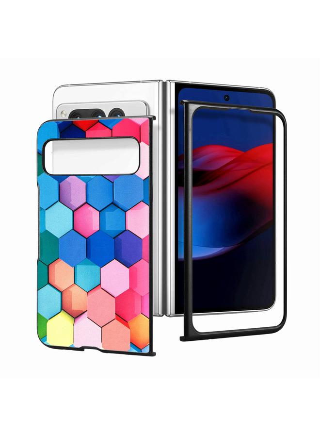 اس-توب جراب لهاتف Google Pixel Fold برسومات ملونة من الجلد وغطاء خلفي للهاتف - Image 4