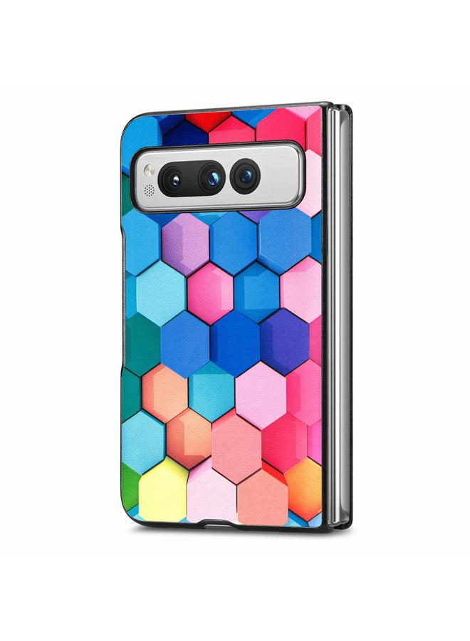 اس-توب جراب لهاتف Google Pixel Fold برسومات ملونة من الجلد وغطاء خلفي للهاتف - Image 2