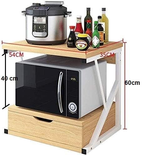 OGFC 36100 Cabinets, Racks & Shelves Wooden Storage Rack 2 Tier Microwave Stand with Drawer and Spice Rack Organizer 3 Colors for Kitchen Bedroom Living Room (Size : 54x30x50cm - Image 5