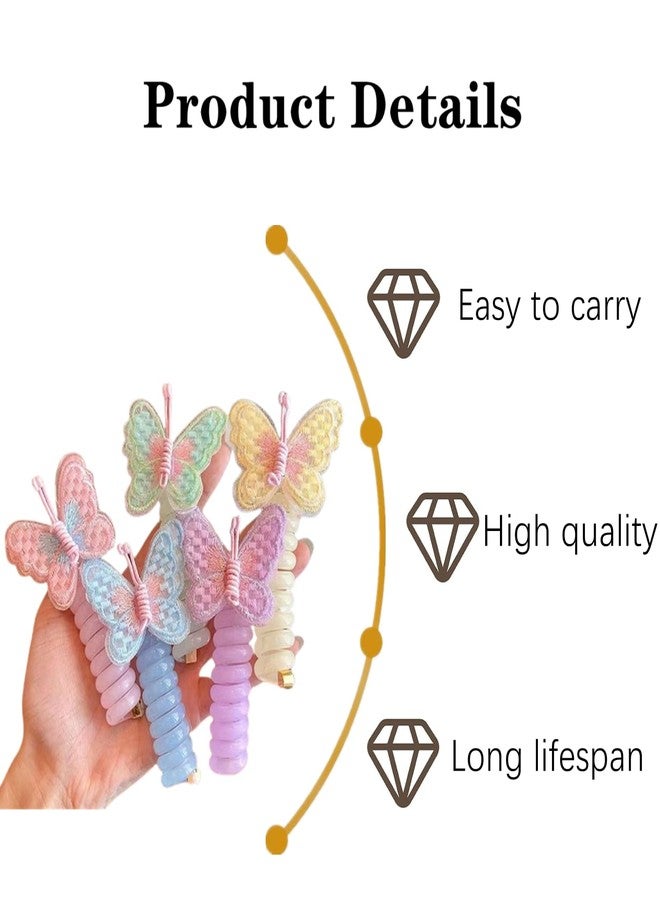 ١٠ قطع من ربطات الشعر الحلزونية الملونة، ربطات شعر سلكية على شكل فراشة، إكسسوارات لتثبيت ذيل الحصان للنساء والفتيات - Image 3