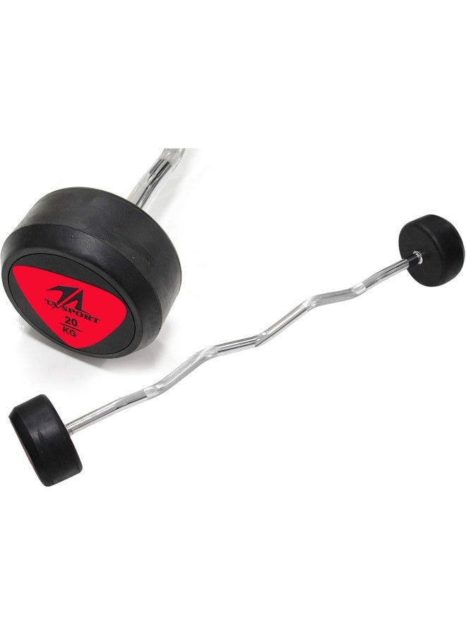 Rubber Coated Curl Barbell 20Kg Ls2033 Ta Sports
