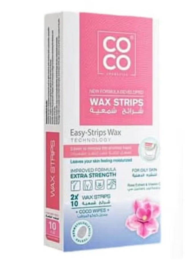 Coco Wax strips for hair removal with rose extract and vitamin C for oily skin - Image 1
