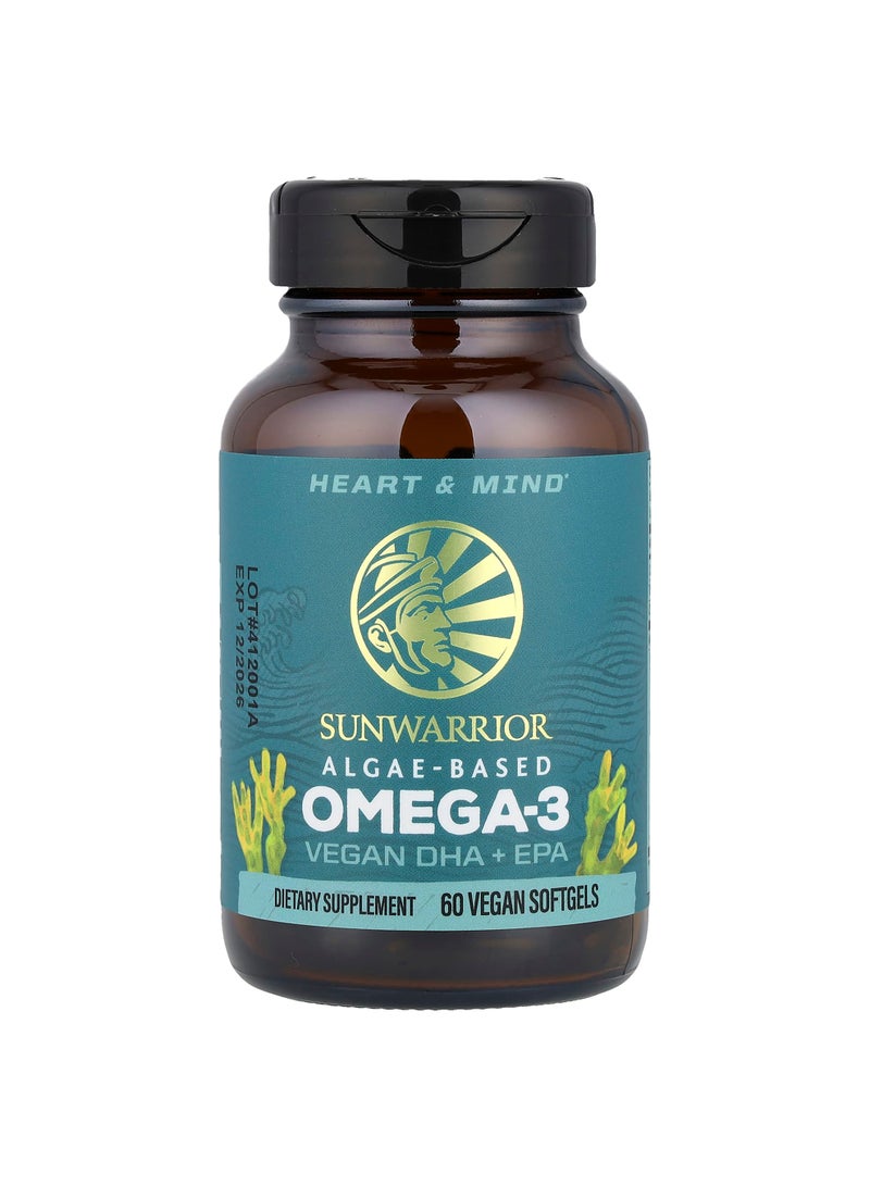 Algae-Based Omega-3, Vegan DHA + EPA, 60 Vegan Softgels