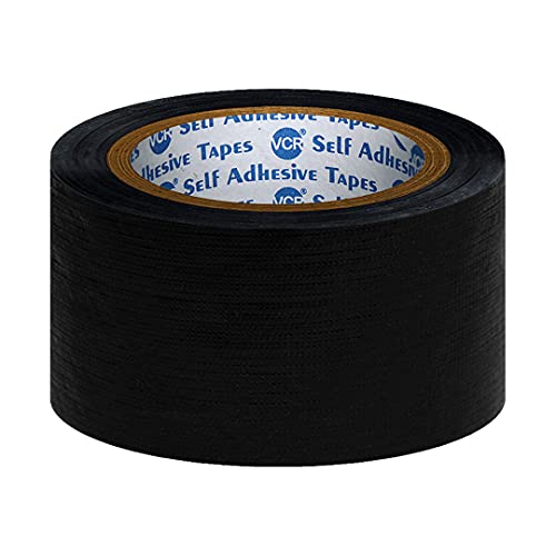 VCR Black Duct Tape - 18 Meters in Length 48mm / 2" Width - 1 Roll Per Pack - Strong Book Binding Tape - Waterproof Heavy Duty Duct Tape - Image 1