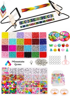 Frame Bead Loom Kit for Beaded Bracelets Earrings Belts Making Includes Seed Beads
