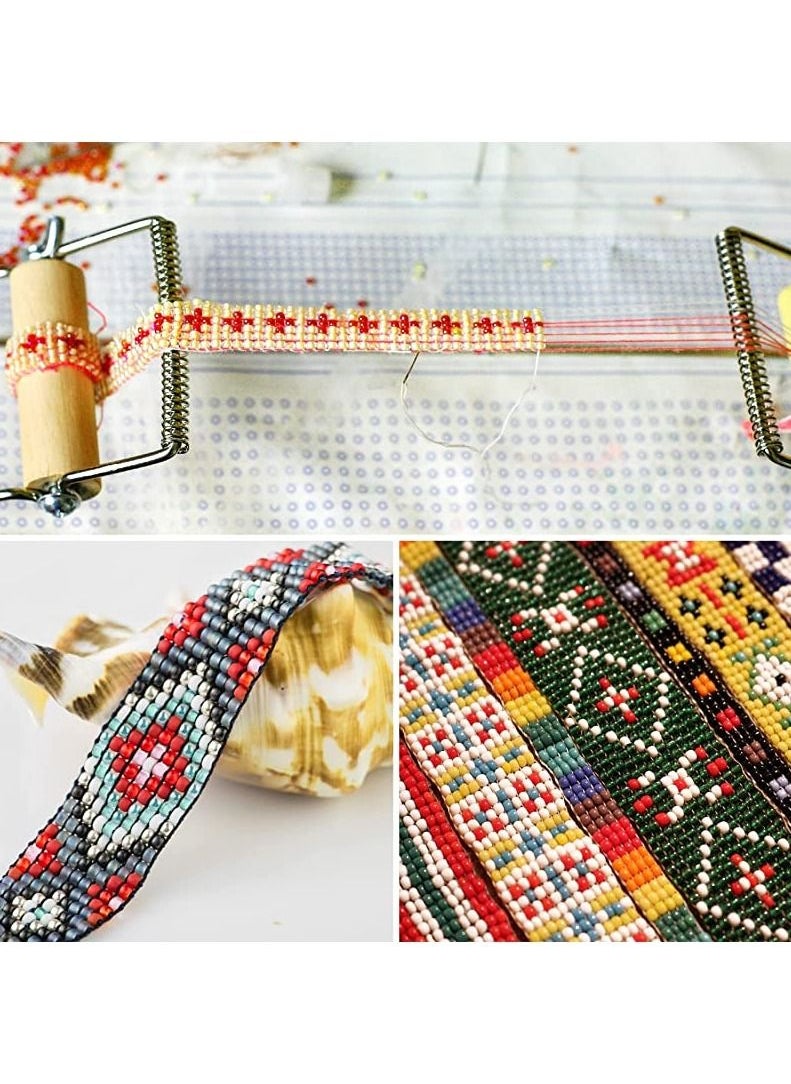 Mountain Gems - Frame Bead Loom Kit for Beaded Bracelets Earrings Belts Making Includes Seed Beads - Image 1