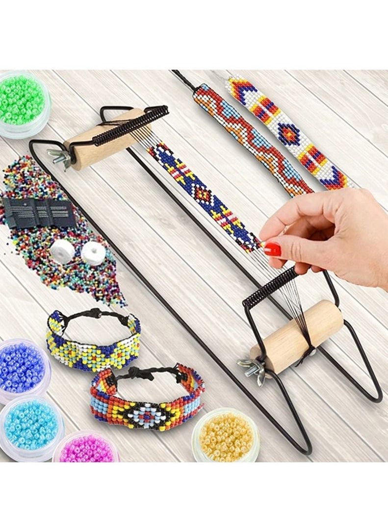 Mountain Gems - Frame Bead Loom Kit for Beaded Bracelets Earrings Belts Making Includes Seed Beads - Image 1
