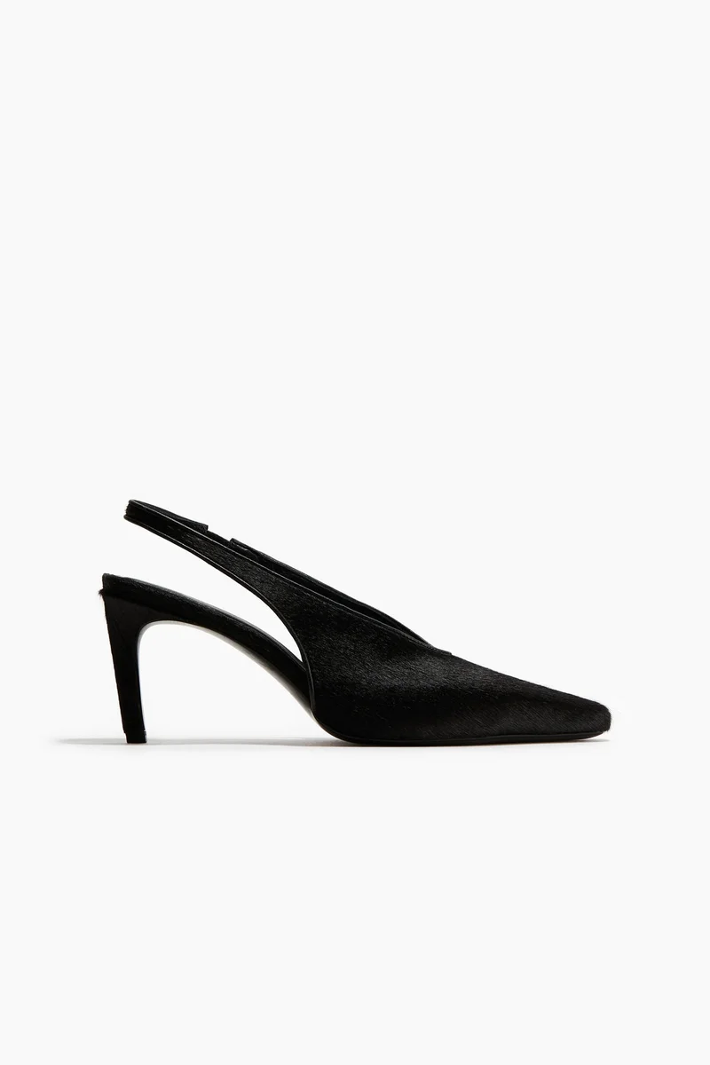 H&M Heeled leather slingbacks