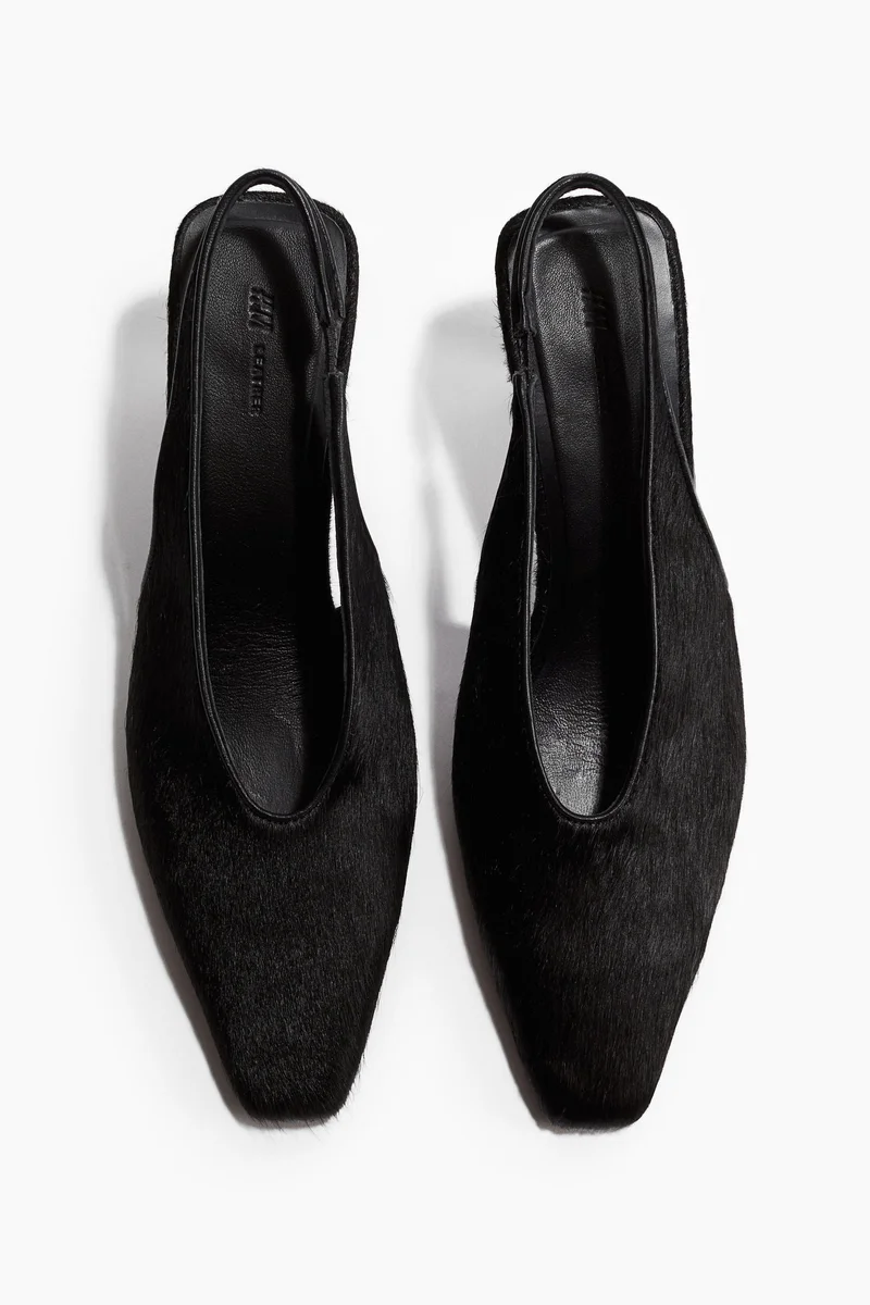 H&M Heeled leather slingbacks