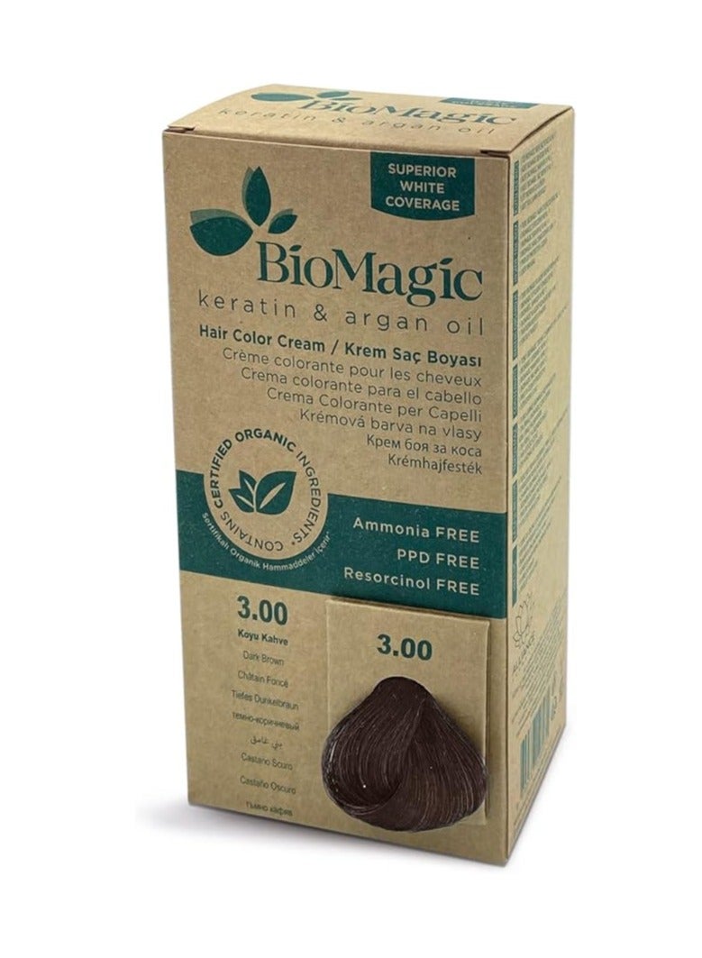 BIOMAGIC Hair Color, 60 Ml - 3/00 Dark Brown - Image 1