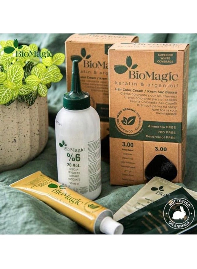 BIOMAGIC Hair Color, 60 Ml - 3/00 Dark Brown - Image 2