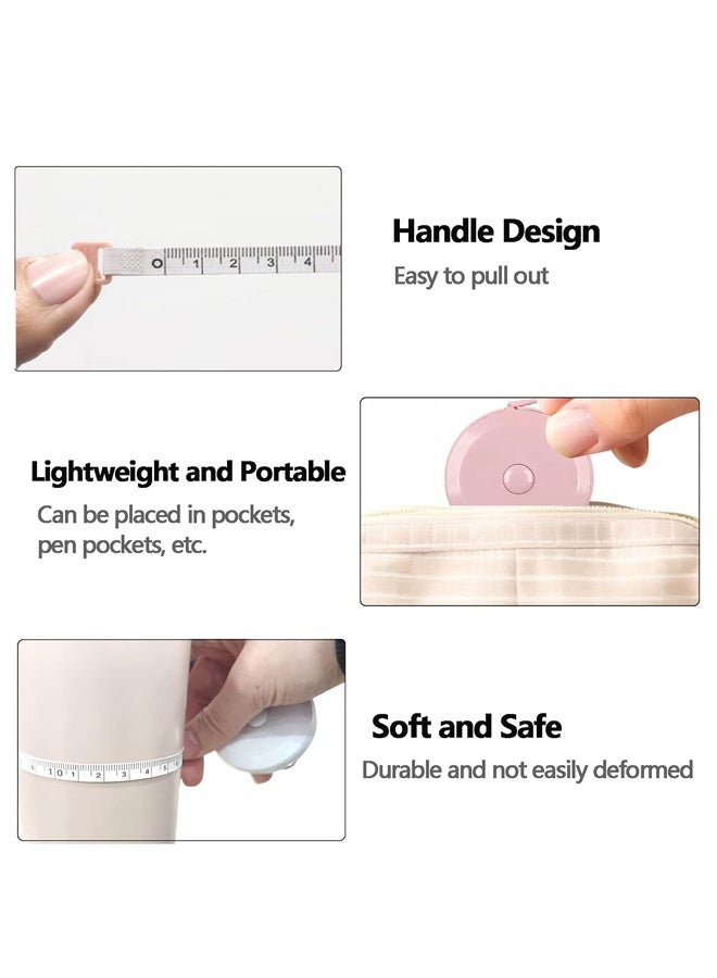 3 Pack Tape Measures Retractable Measuring Tape for Body, 1.5 Meter Dual Sided Flexible Ruler (Macaron Blue, Pink, Green) - Image 4