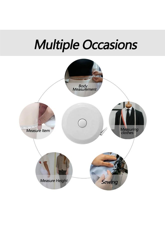 3 Pack Tape Measures Retractable Measuring Tape for Body, 1.5 Meter Dual Sided Flexible Ruler (Macaron Blue, Pink, Green) - Image 5