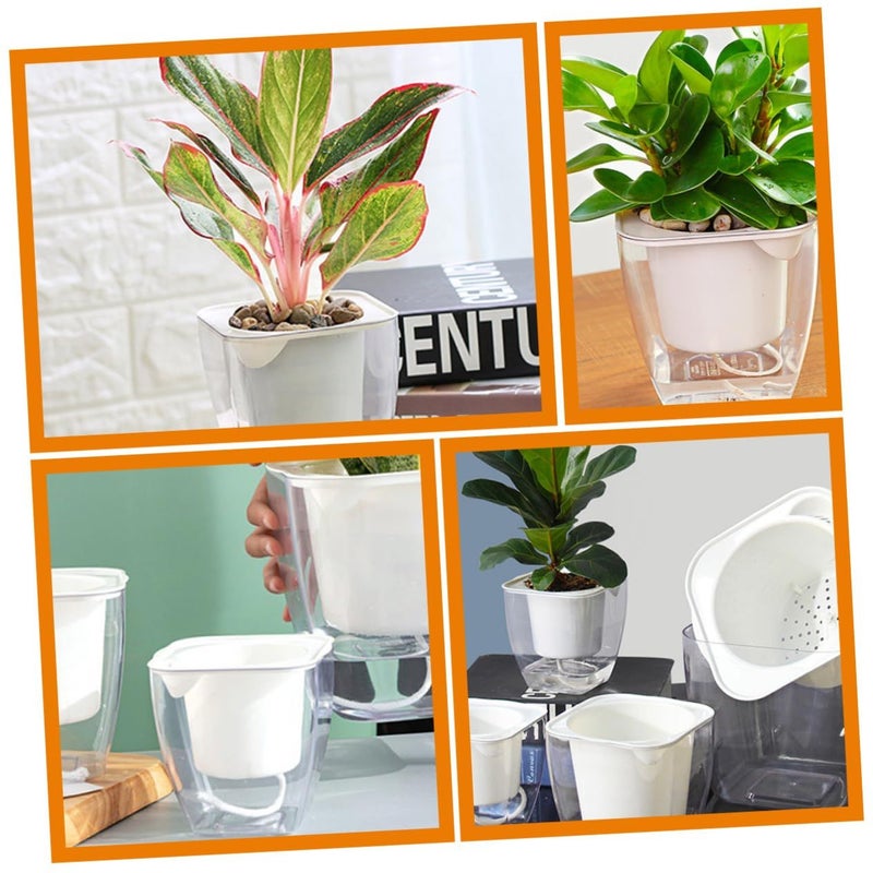 Garneck Resin Self-Watering Orchid Pot Indoor Plant Planter with Drainage - Image 5
