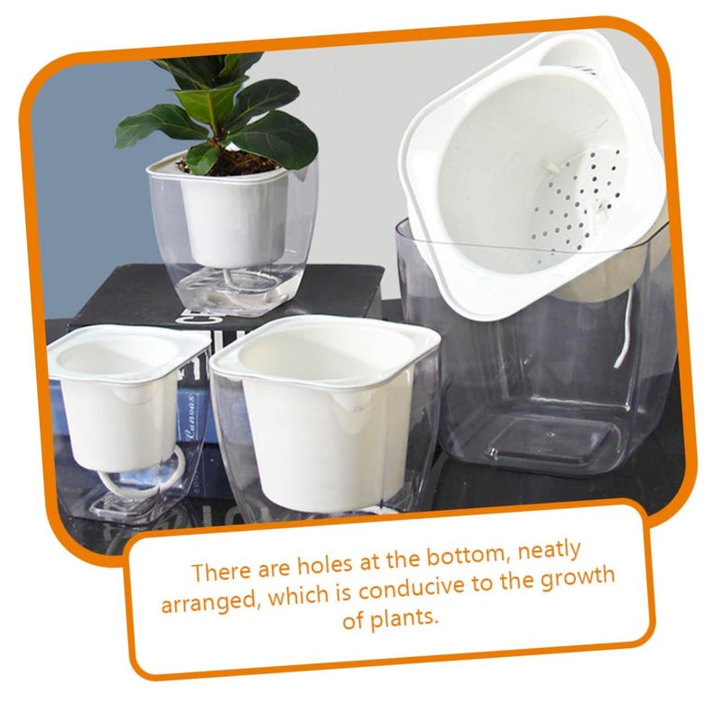 Garneck Resin Self-Watering Orchid Pot Indoor Plant Planter with Drainage - Image 3
