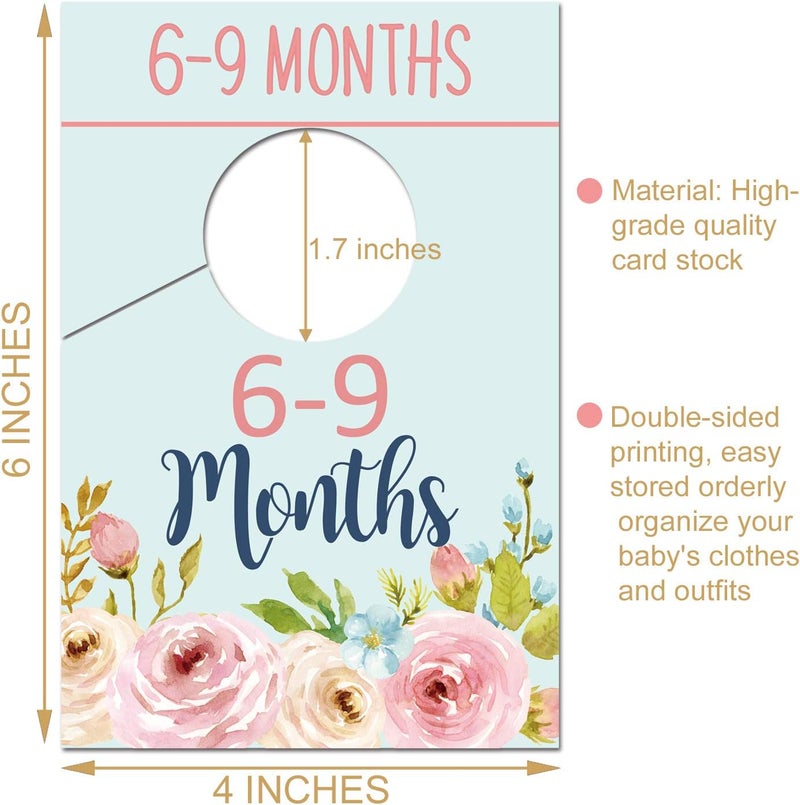 None/Brand None Brand Baby Closet Organizer, Floral Dividers for Girl, 7pcs Size Dividers (Newborn-24 Months) - Image 3