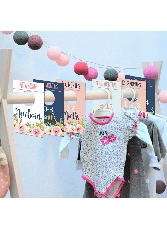 None/Brand None Brand Baby Closet Organizer, Floral Dividers for Girl, 7pcs Size Dividers (Newborn-24 Months) - Image 4