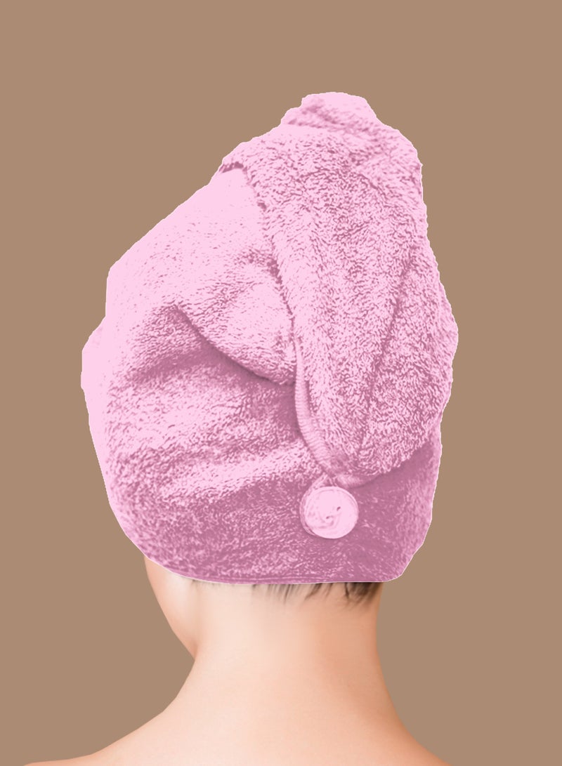 Siesta Zen Premium Quality 100% Pure Combed Cotton Soft Hair Towels, Easy Button use to hold for Women & Kids with Wet, Curly, Long, or Thick Hair, Anti frizz, Quick Dry Towel Turban, Super Ultra-Absorbent - Image 2