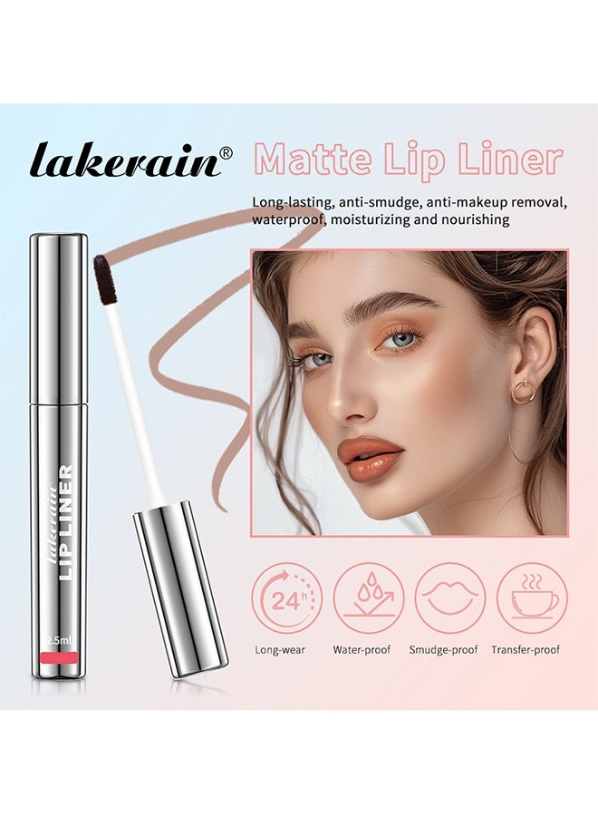 lakerain Peel Off Lip Liner Tattoo，Lip Liner, Peel Off Lip Stain Long Lasting Lip Stain Peel Off Infused with Hyaluronic Acid and Vitamin E Waterproof Long Lasting Highly Pigmented Matte Lip Tint 2 #Neutral Mauve - Image 3