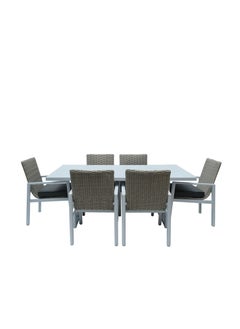 Swin Aluminum & Rattan Dining Table Set with Cushion