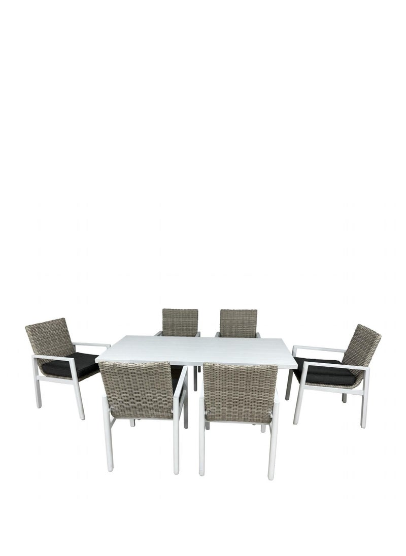 Swin Furniture Swin Aluminum & Rattan Dining Table Set with Cushion  - Image 3