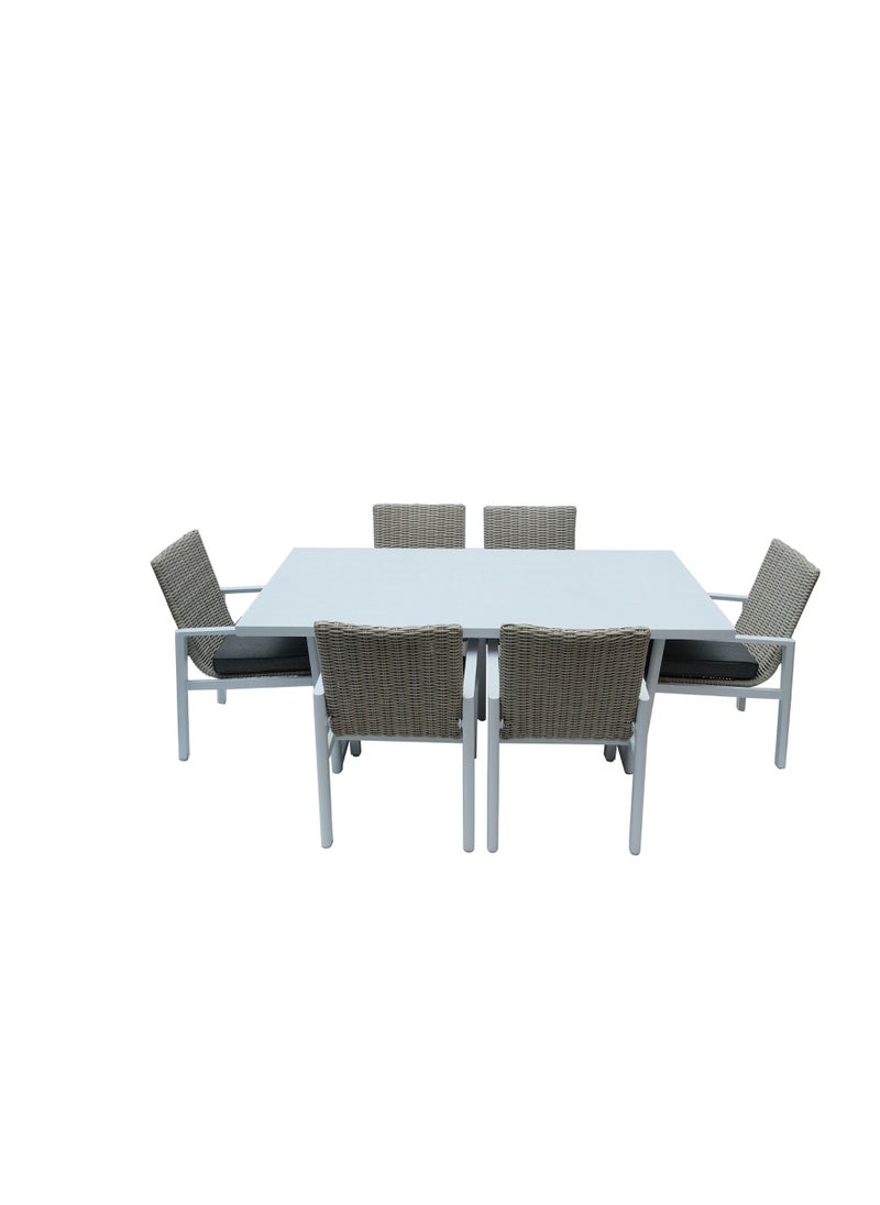 Swin Furniture Swin Aluminum & Rattan Dining Table Set with Cushion  - Image 2