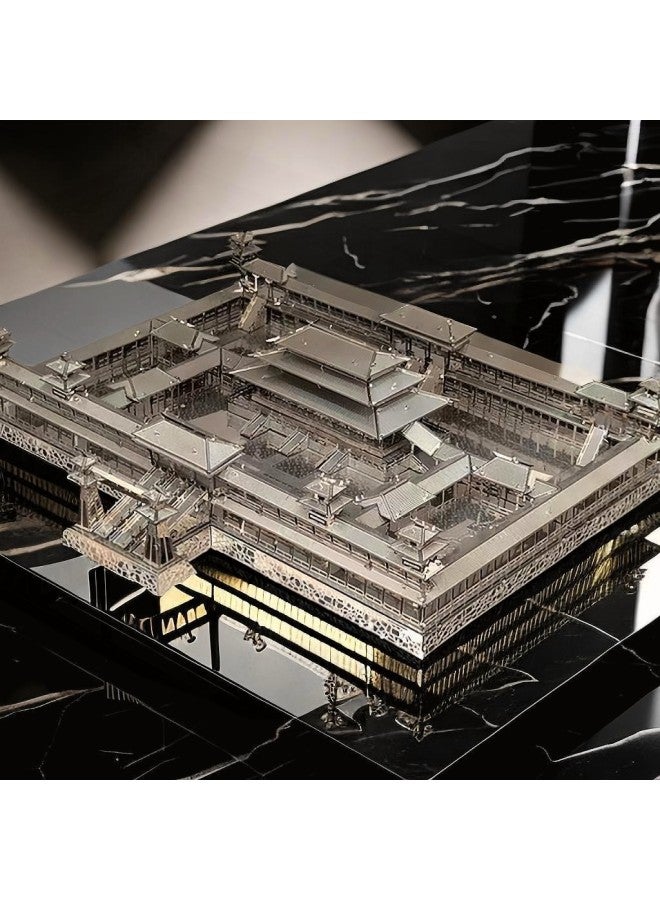 Loquat Metal Weiyang Palace 3D Metal Jigsaw Puzzle DIY Handmade Puzzle Assembled Model Adult Toys Ornaments Gift-Color:Zhongyin Building - Image 2