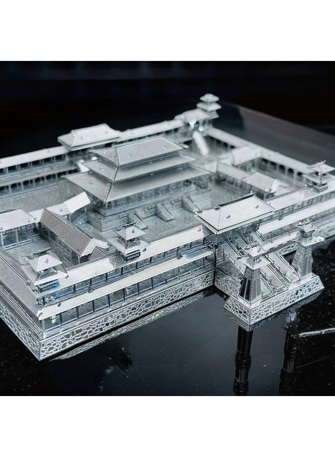 Loquat Metal Weiyang Palace 3D Metal Jigsaw Puzzle DIY Handmade Puzzle Assembled Model Adult Toys Ornaments Gift-Color:Zhongyin Building - Image 4