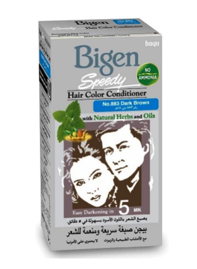 Bigen Speedy Hair Colour Conditioner Dark Brown 883 80grams