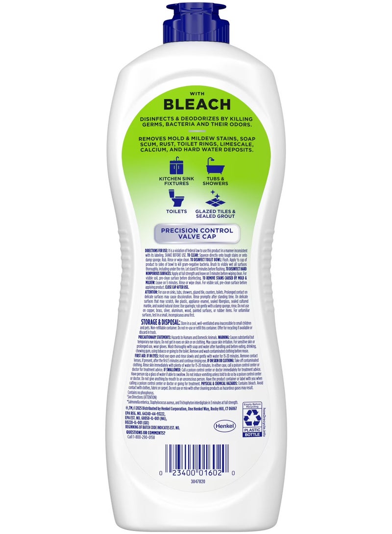 Soft Scrub Cleanser with Bleach 24oz – Multi Surface Stain Remover & Disinfectant, Kills 99.9% Germs, Kitchen & Bathroom Cream Cleaner for Deep Cleaning, Whitening & Long Lasting Shine - Image 2