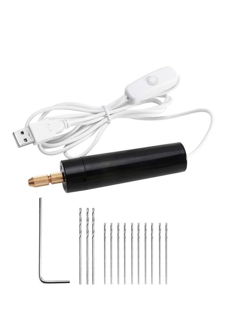 Mini Hand Drill for Arts and Crafts Mini Electric Drill Hand Drill with Drill Bits - Image 1