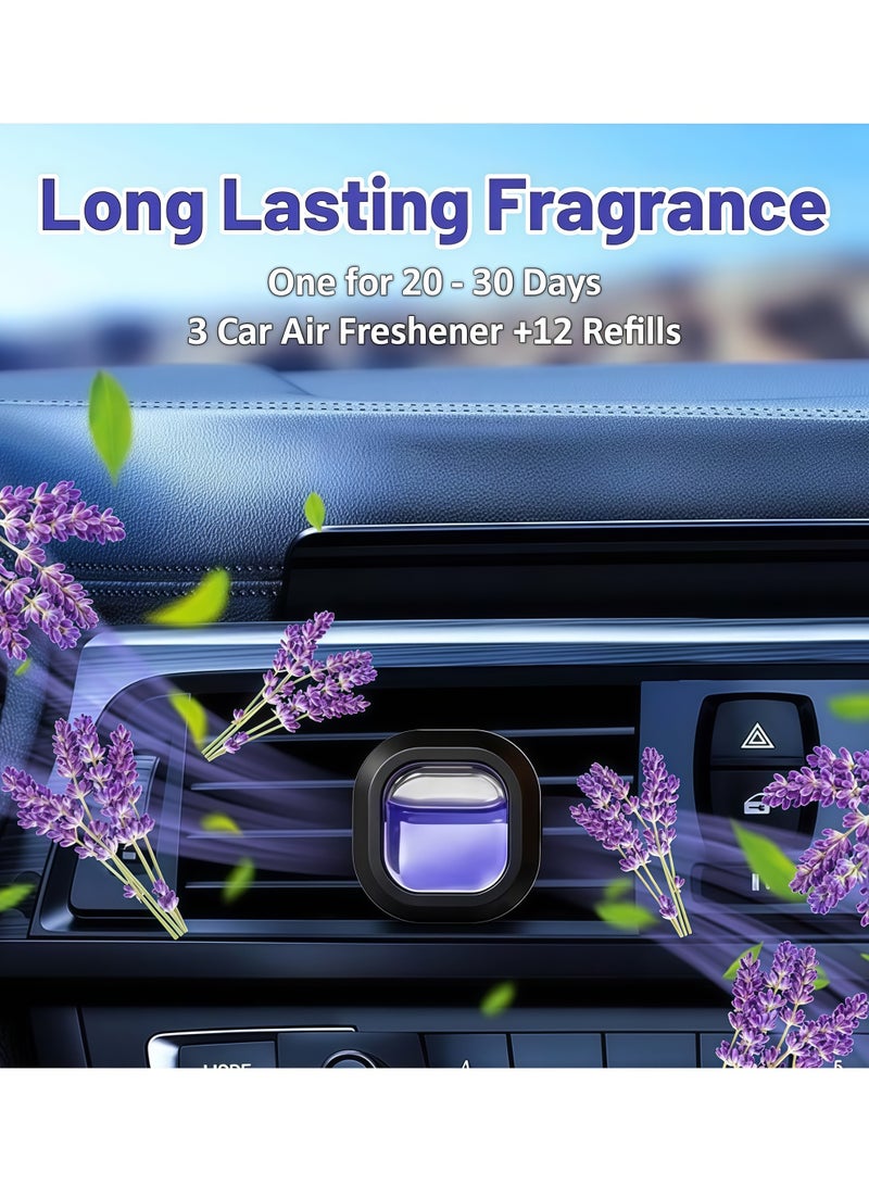 5 PCS 30-Day Long-Lasting Car Air Freshener Vent Clip - Essential Oil Scented Odor Eliminator, 0.14 oz Each, Non-Toxic Fragrance Source for Fresh Car Smell(Blue+Purple) - Image 2
