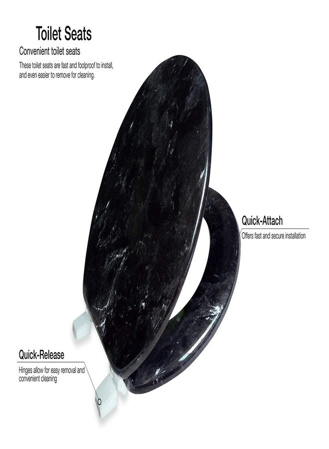 J&V Textiles Round Toilet Seat With Easy Clean & Change Hinge (Black)* - Image 3